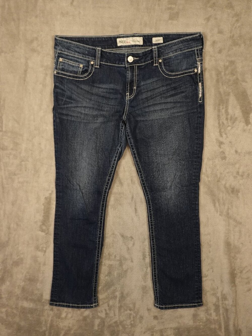 BKE Payton Straight Jeans Women's 36R Dark Wash Stretch Denim